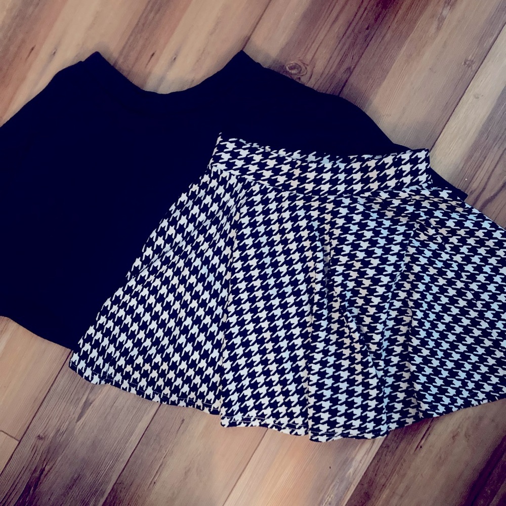 Made by Johnny skate skirt & houndstooth circle skirt